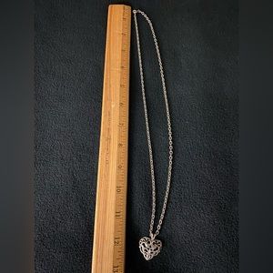Sterling silver filigree heart necklace